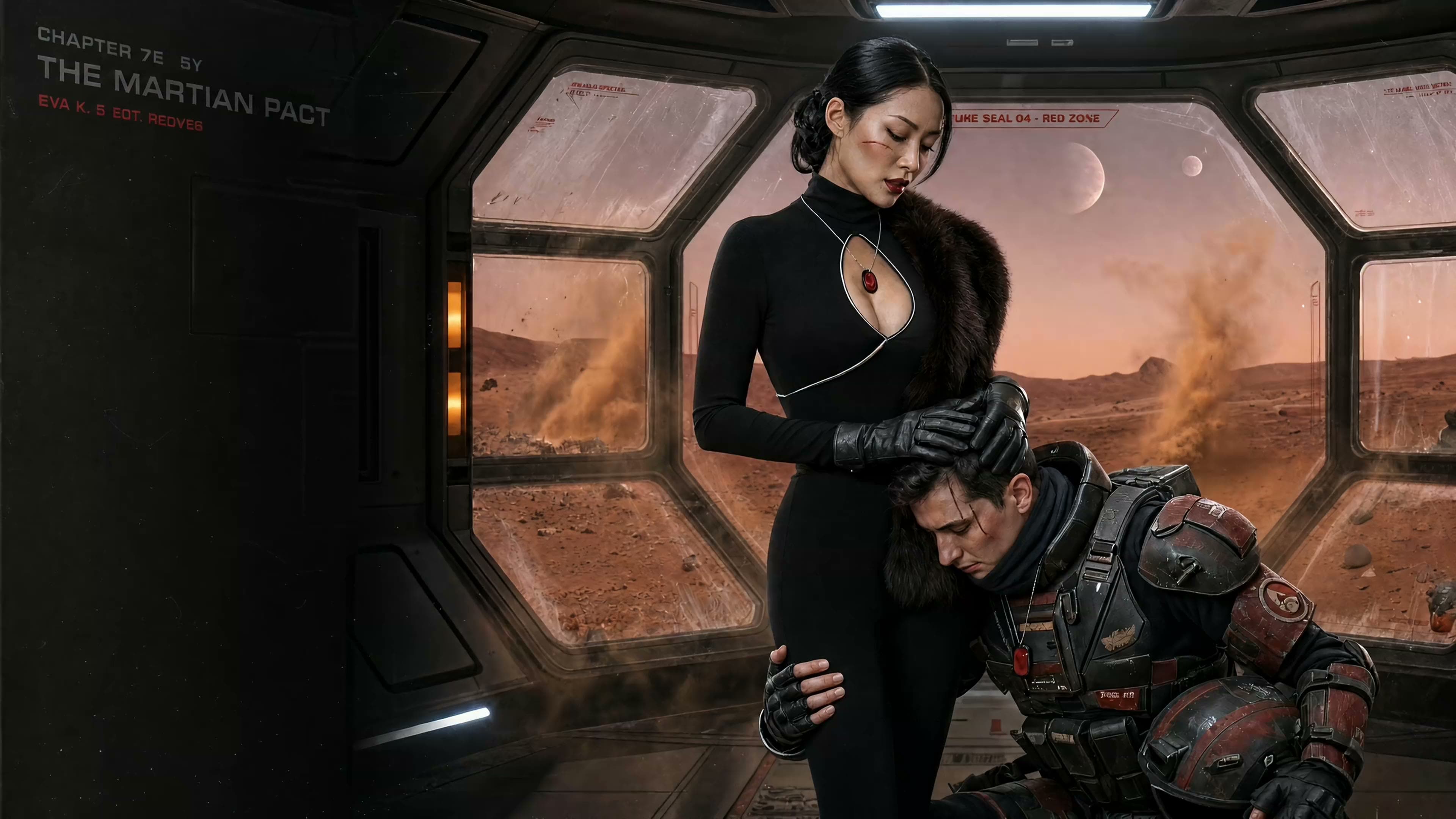 A Relationship Scene in a Mars Cabin